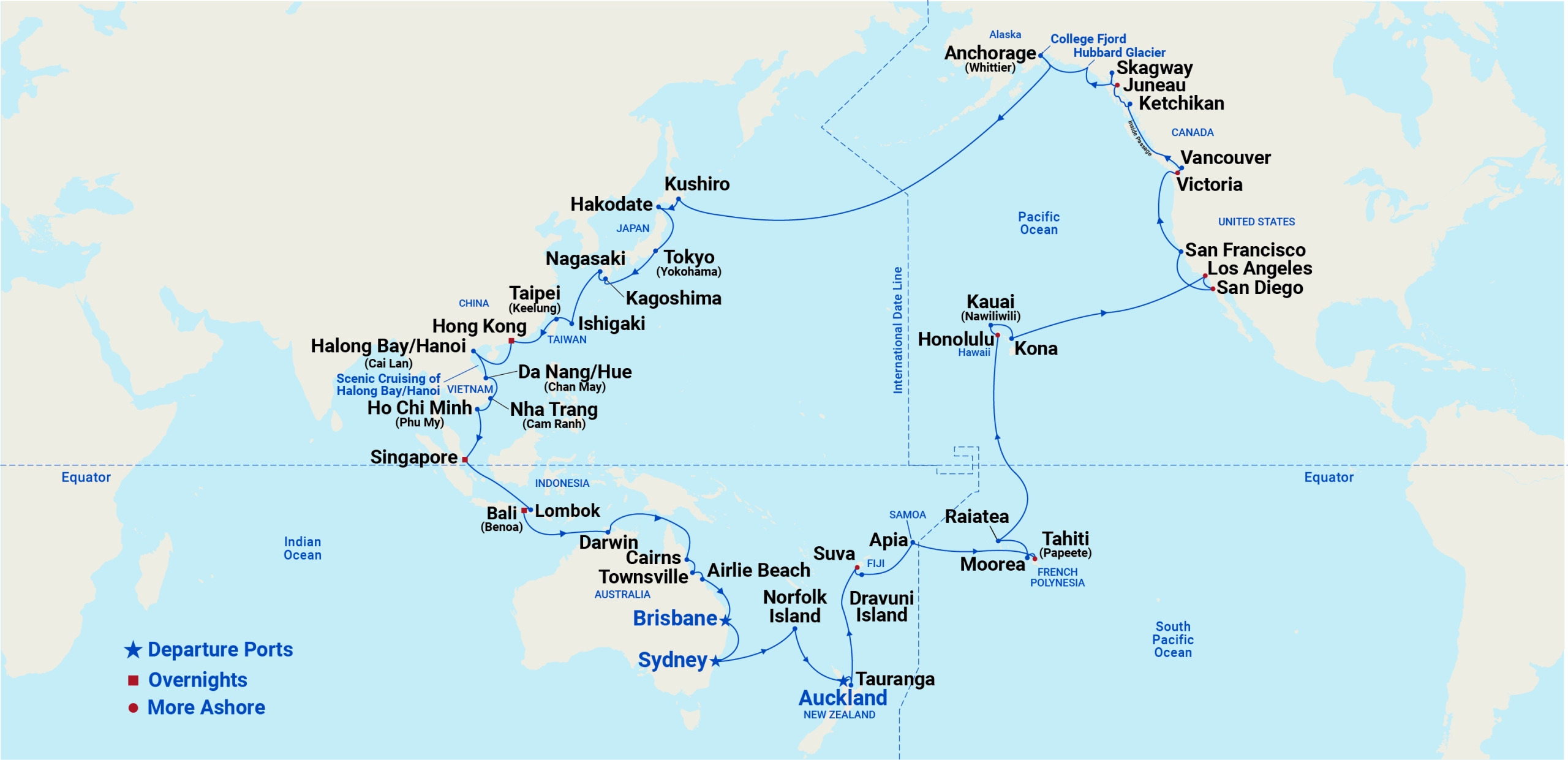 Princess 2028 Circle Pacific Cruise