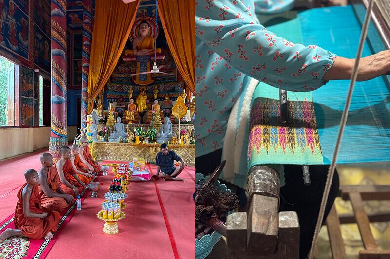 Vietnamese monks & silk spinners