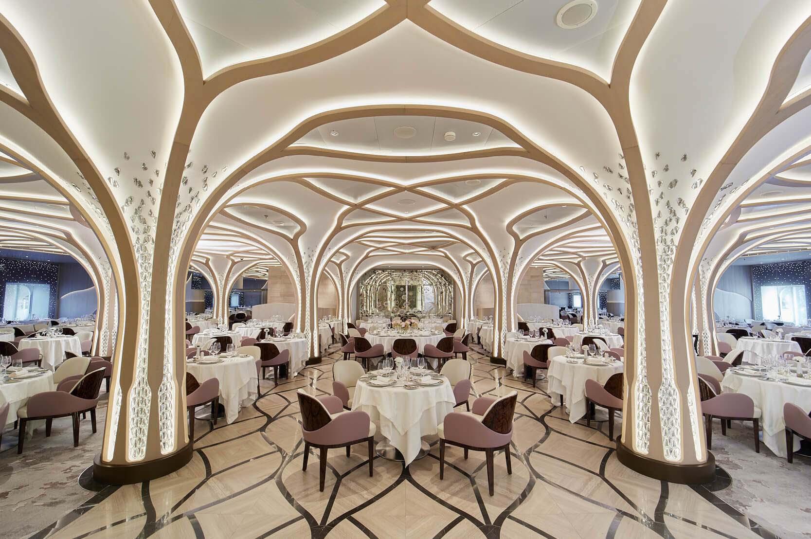 A work of art: Compass Rose restaurant luxury cruise