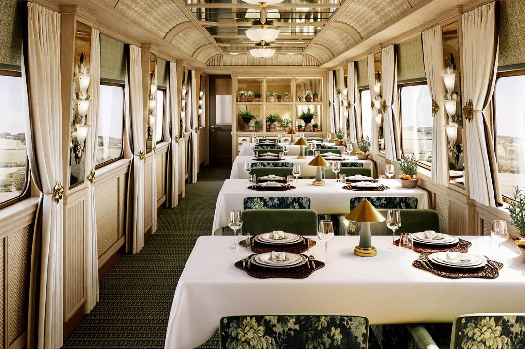 The Britannic Explorer luxury train, Restaurant Car.