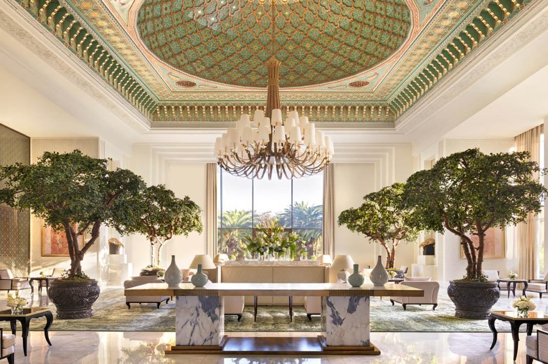 The exquisite Lobby Lounge Ritz Carlton Rabat Dar Es Salam luxury hotel