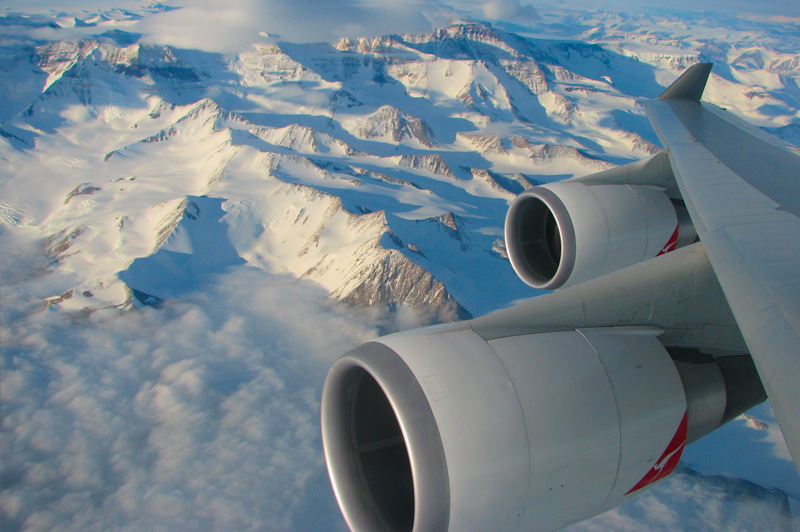 Views over wing of the Great White Continent