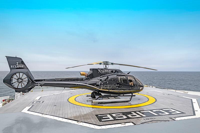 Scenic Eclipse is equipped with two state-of-the-art Airbus H130-T2 helicopters luxury cruise