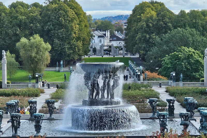 The Great Fountain at Vigeland Park, Oslo, Norway.