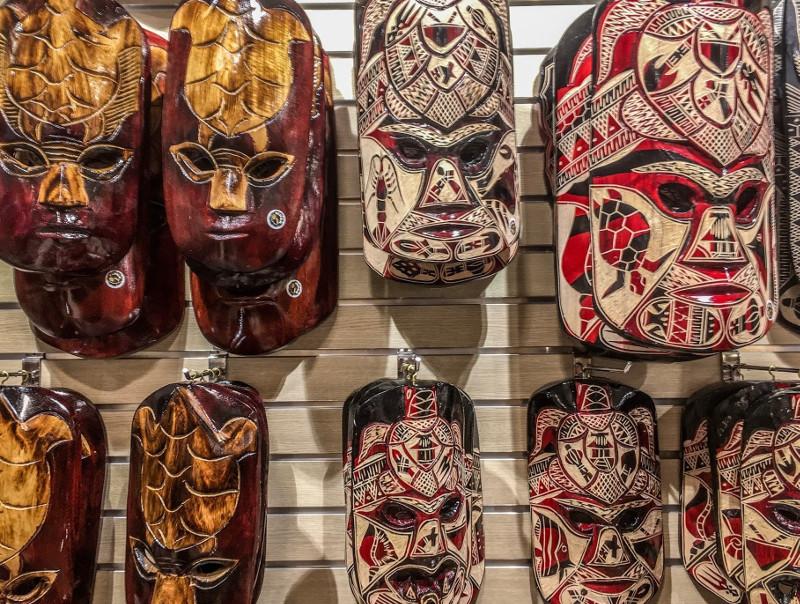 Fijian carved masks souvenirs