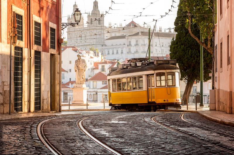 Tramway in Lisbon, Portugal