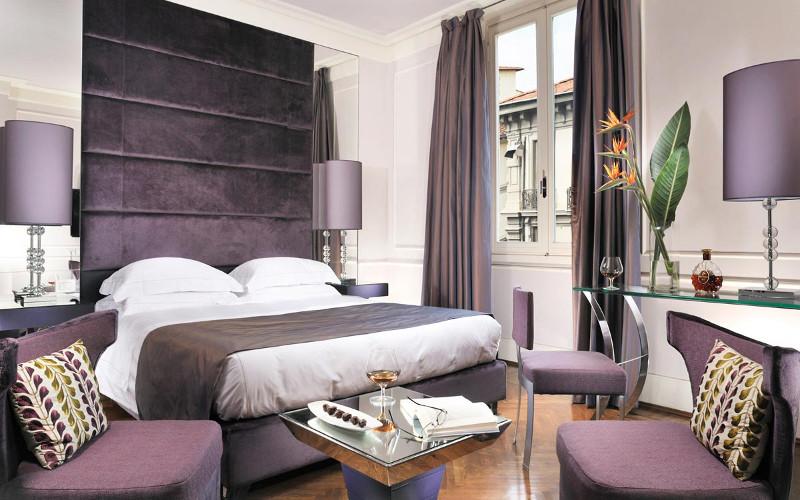 Beautifully decorated hotel room in Florence