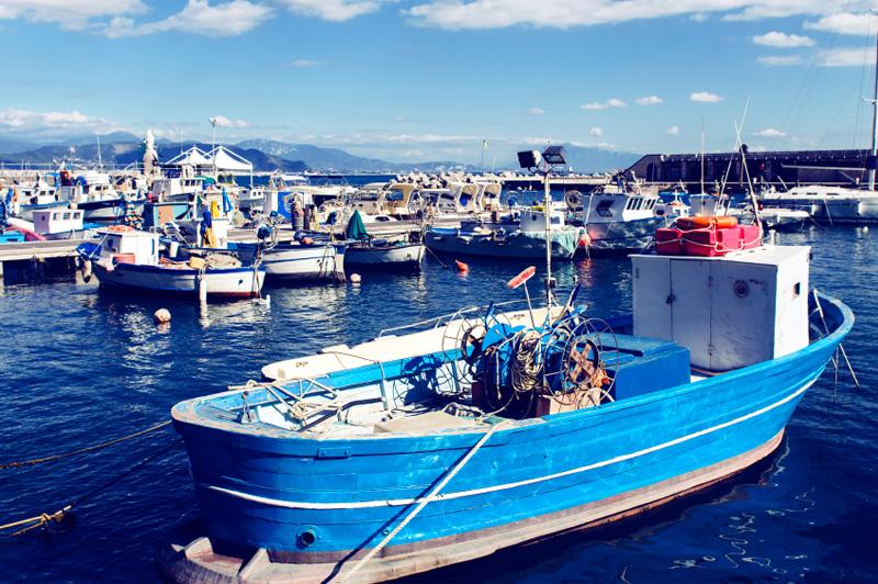 Fishing port in Cetara on the Amalfi Coast. Image: Getty