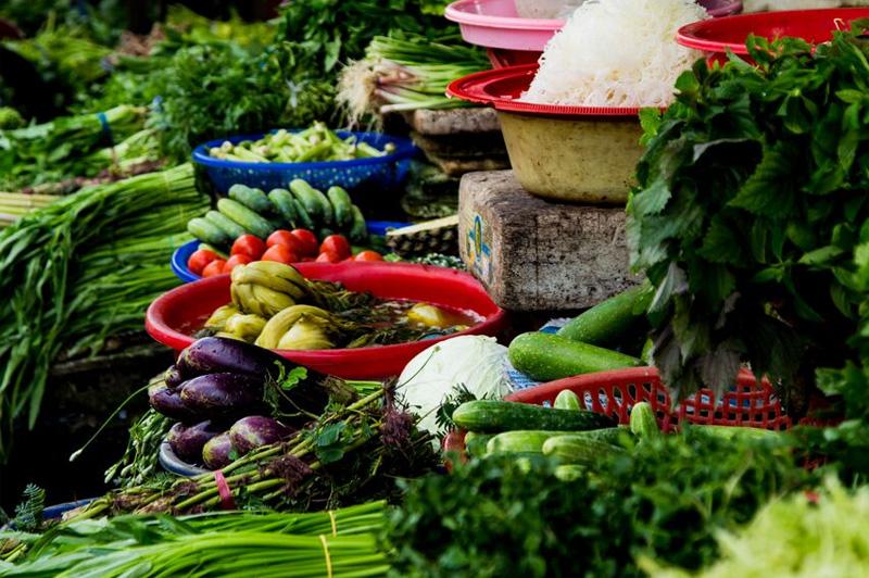 Local produce like this is sourced in local markets and used on the luxurious, River Orchid. Image: Kim Lambert