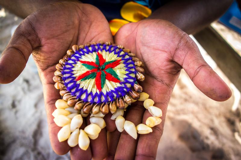 Close up of Fijian traditional necklace