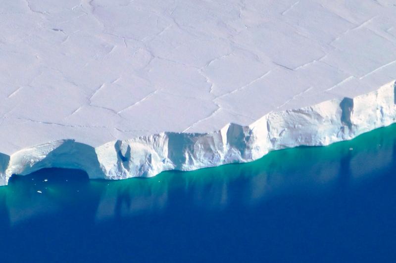 Flying over Antarctic ice shelf