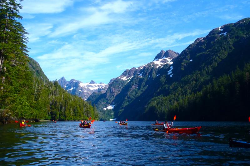 Kayaking in a channel. Image: Un-Cruise Adventures
